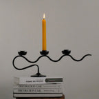 Tri Iron Twisted Candle Holder — product in use