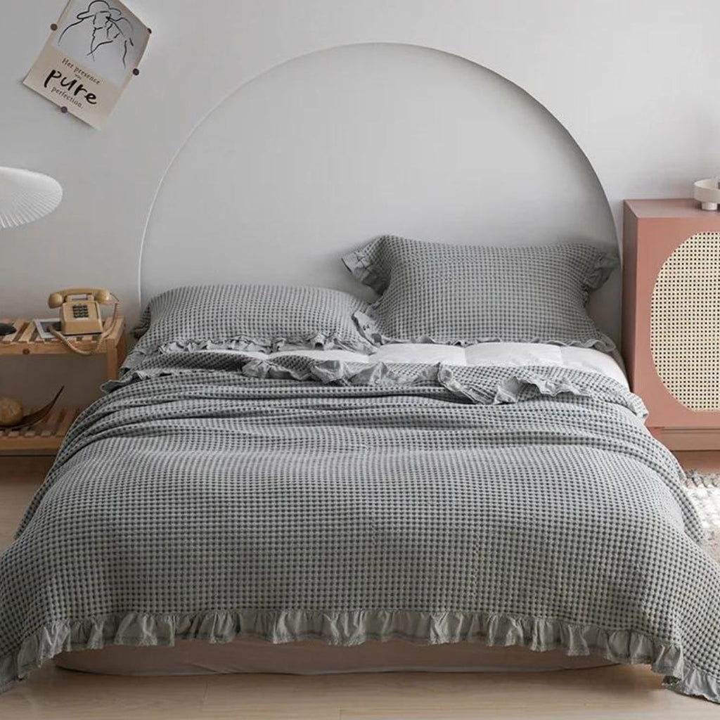 Olivia Waffle Throw Blanket — alternate angle view