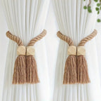 Wooden Bead Tassel Curtain Tie Back | 2Pcs Set — lifestyle shot