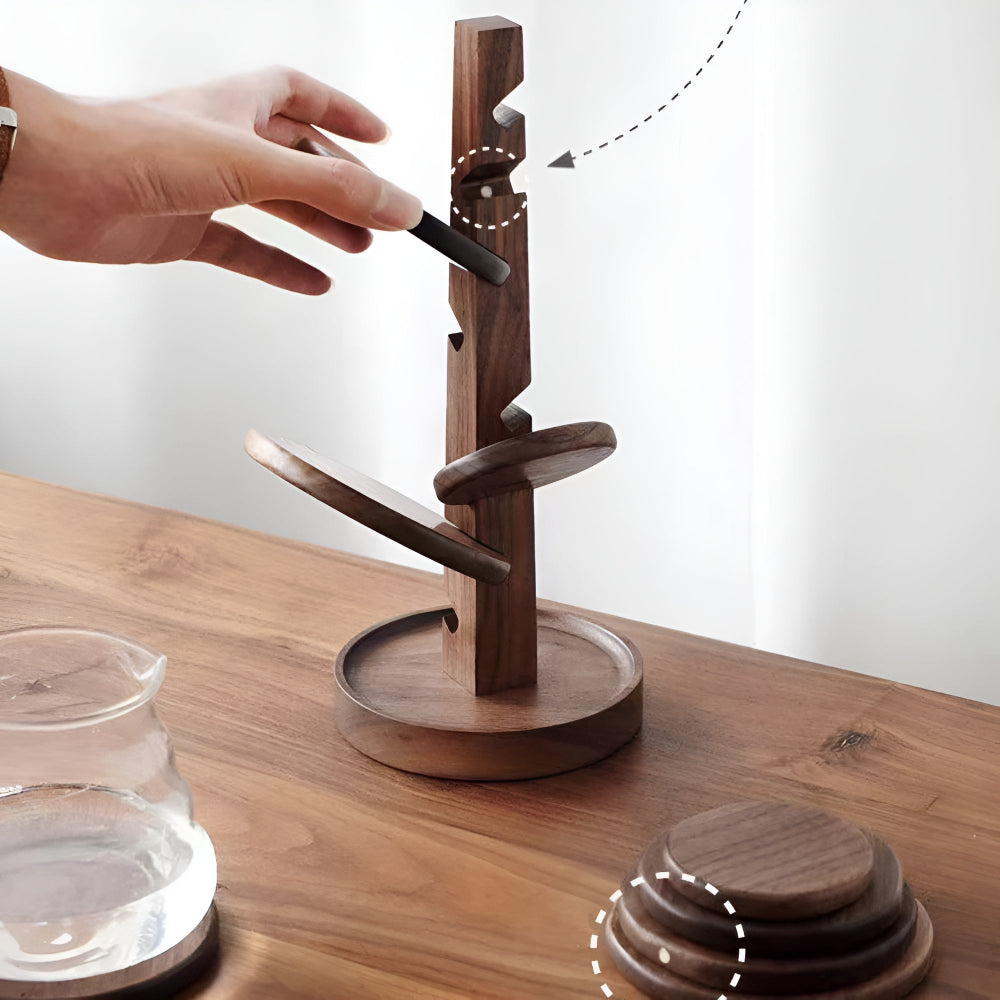 Wooden Trivet Tree Coaster — product detail view