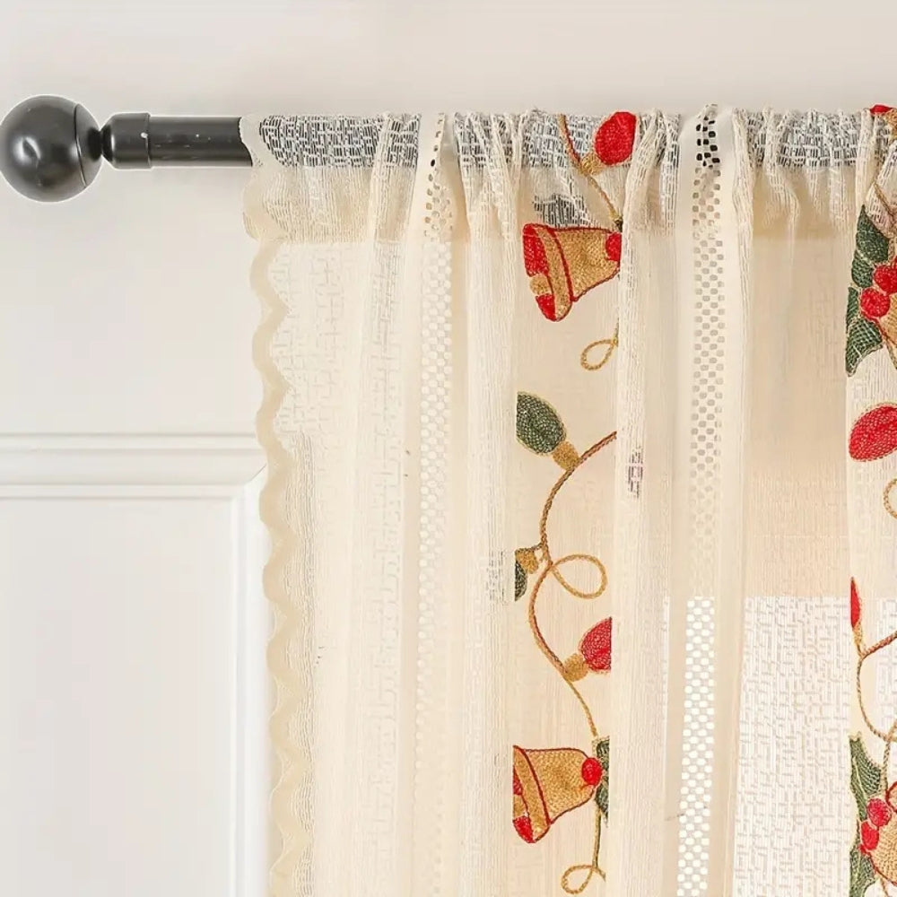 Festive Red Bell Curtains — lifestyle shot