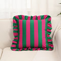 Retro Striped Ruffle Cushion Cover — additional view