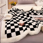 Chessboard Pattern Elegance Blanket — product in use