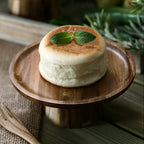 High Stand Wooden Cake Plate — product in use
