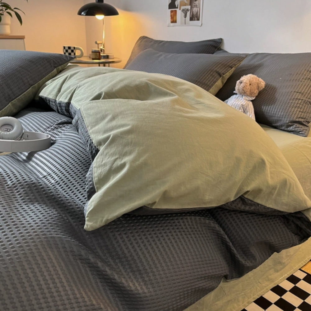 Beaumont Ultra-Soft Waffle Quilt Set | 3pcs Set — product in use