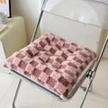Fuzzy Checkered Fur Padded Cushion — lifestyle shot