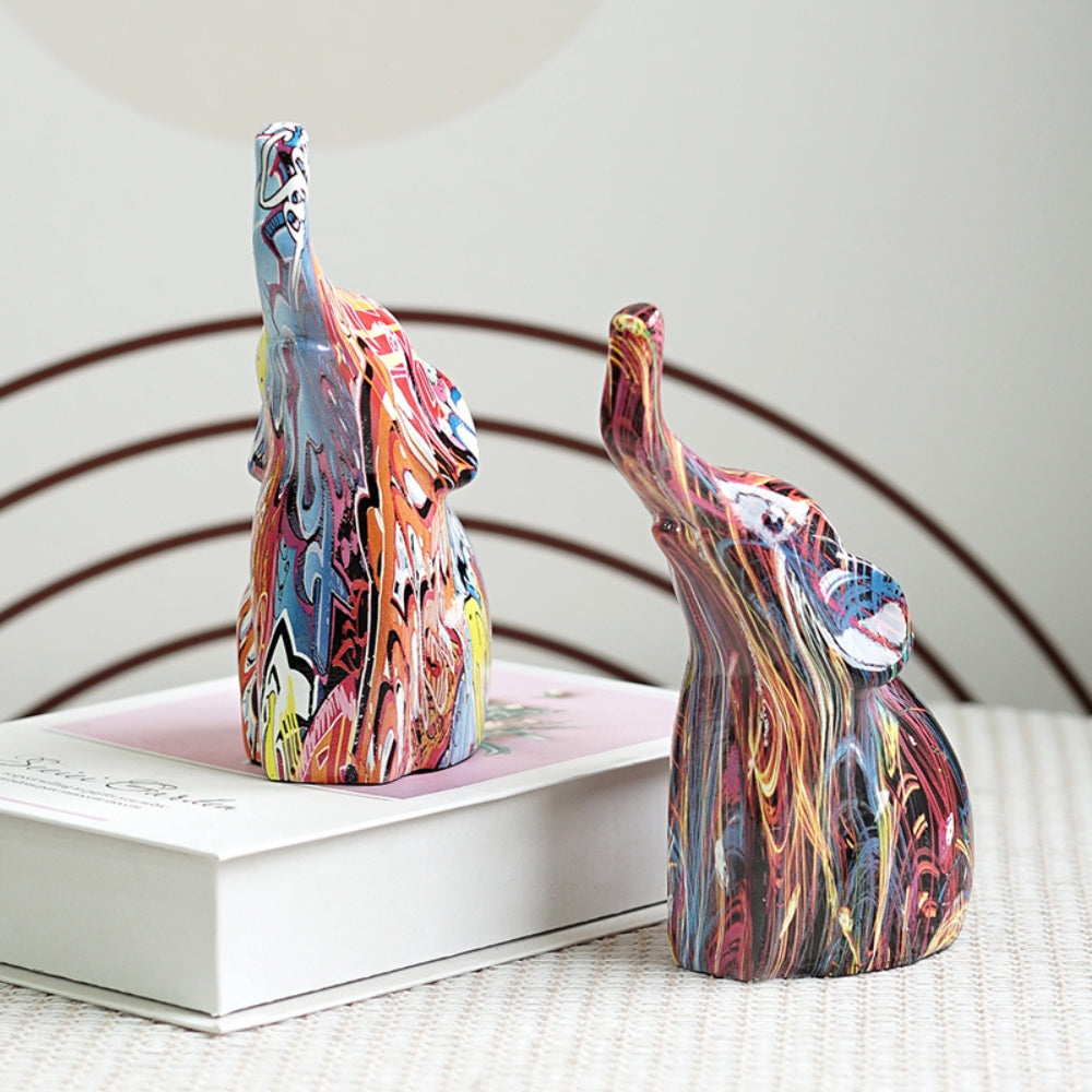 Graffiti Elephant Resin Figurine — product detail view