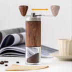 Wooden Mechanical Coffee Grinder — product in use