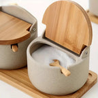Ceramic Bamboo Spice Jar Set — additional view