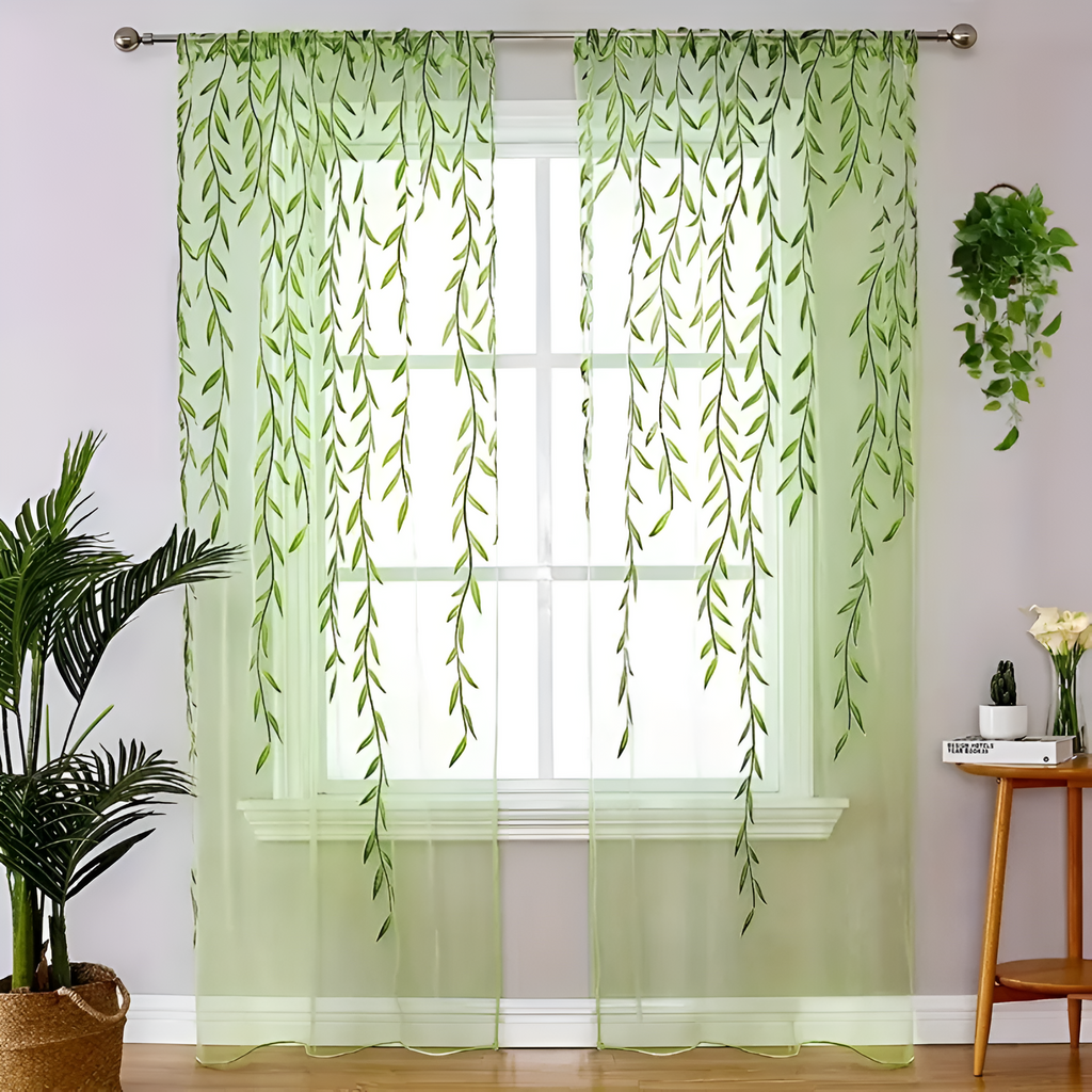 Willow Leaf Strip Window Curtains — main product photo