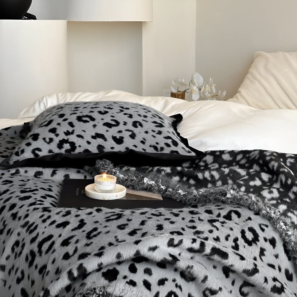 Lush Leopard Mink Fleece Blanket — product close-up