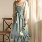 Rustic Ruffle Linen Apron — main product photo