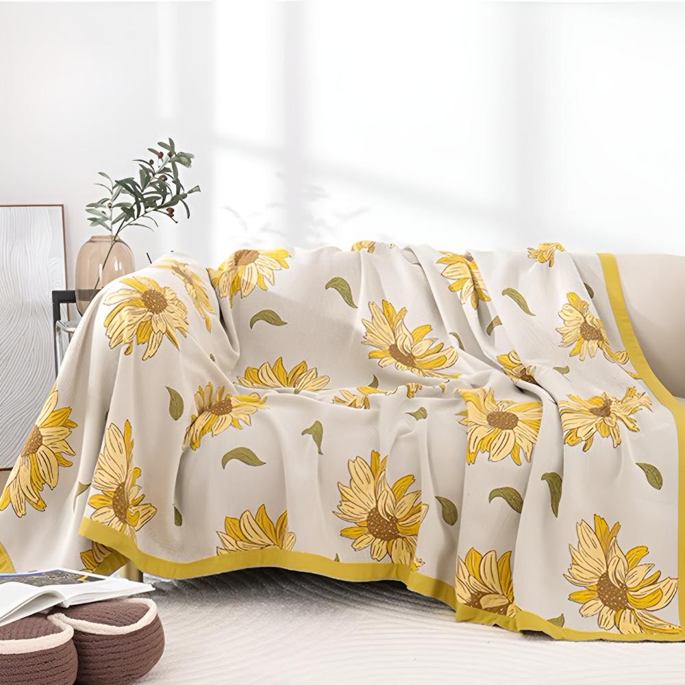 Sunflower Comfort Cotton Blanket — alternate angle view
