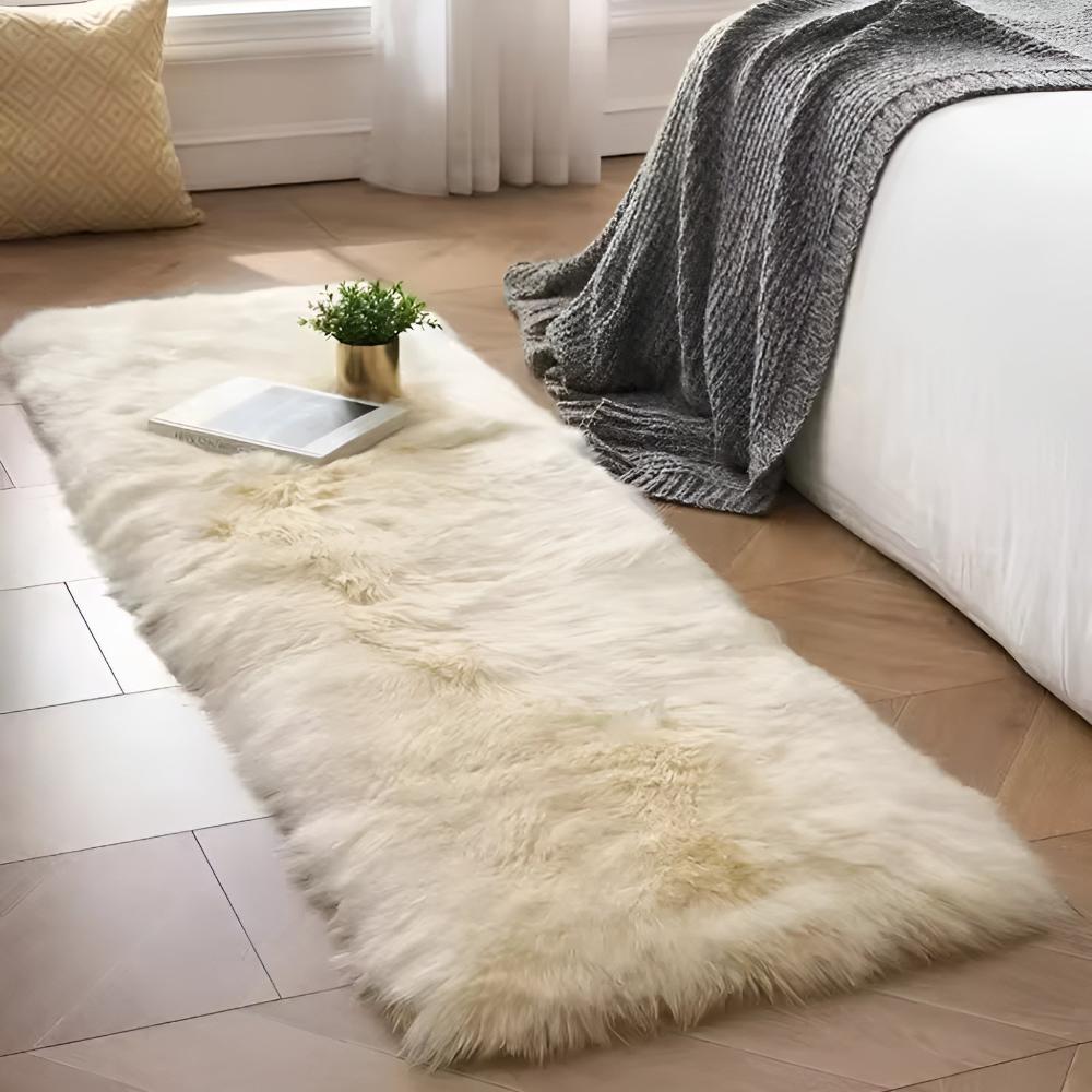 Faux Fur Plush Couch Cover — product in use