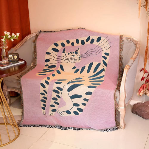 Artful She Tiger Throw Blanket — main product photo