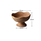 Natural Rattan Handwoven Fruit Basket — material texture close-up