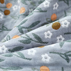 Leafy Floral Cotton Gauze Blanket — lifestyle shot
