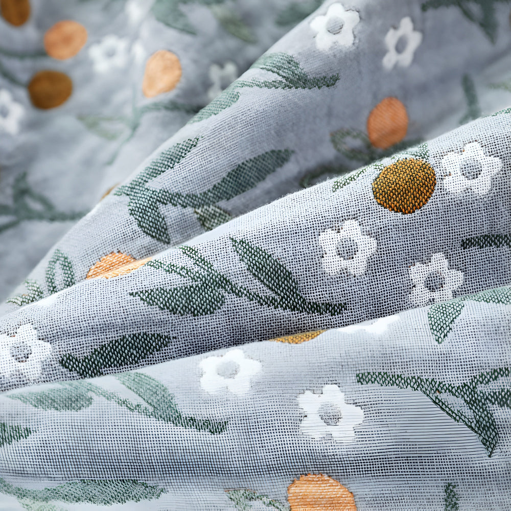 Leafy Floral Cotton Gauze Blanket — lifestyle shot