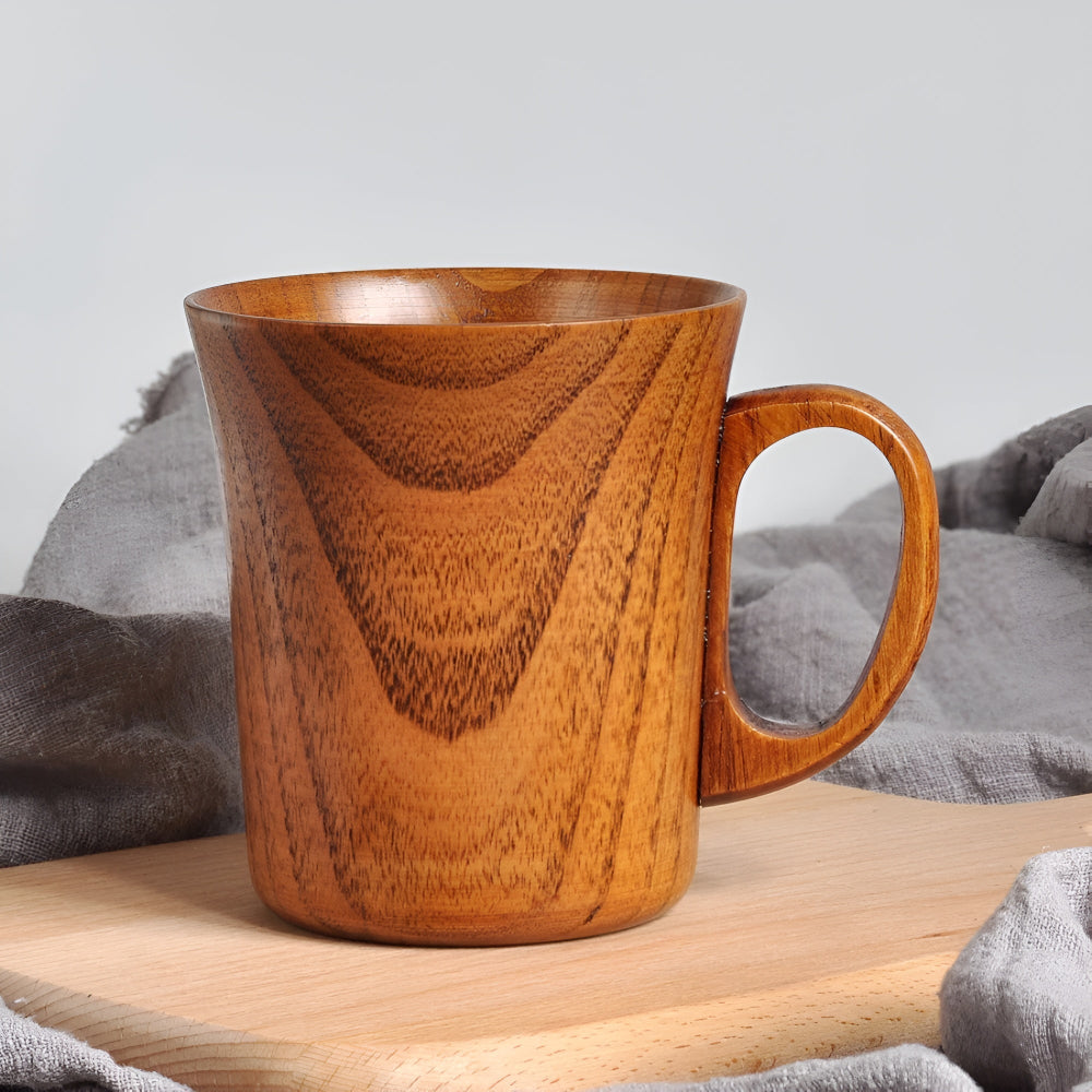 Rustic Japanese Style Wooden Mug — product close-up