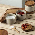 Rustic Ceramic Seasoning Jar Set — product close-up