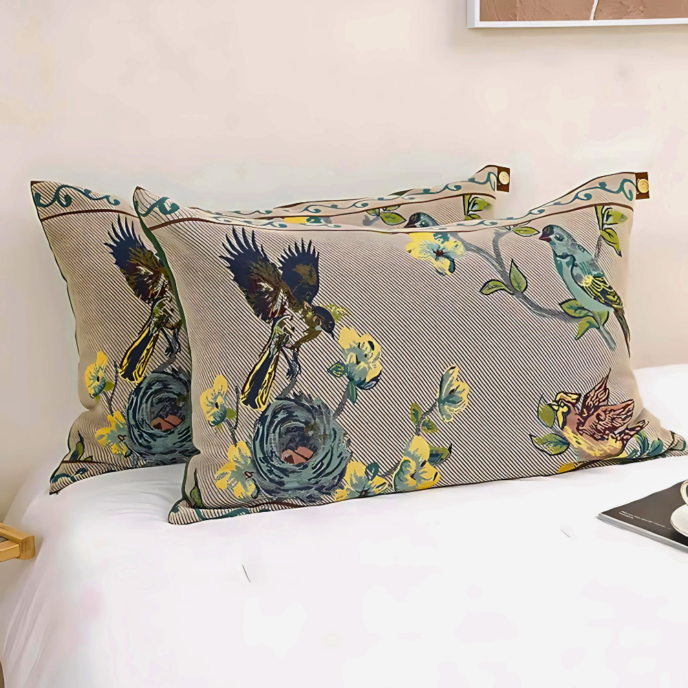 Pastoral Button Cotton Gauze Pillowcases (2pcs) — main product photo