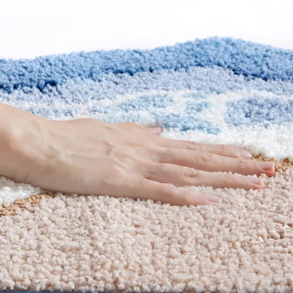 Seaside Ocean Waves Non-Slip Bathroom Mat — lifestyle shot