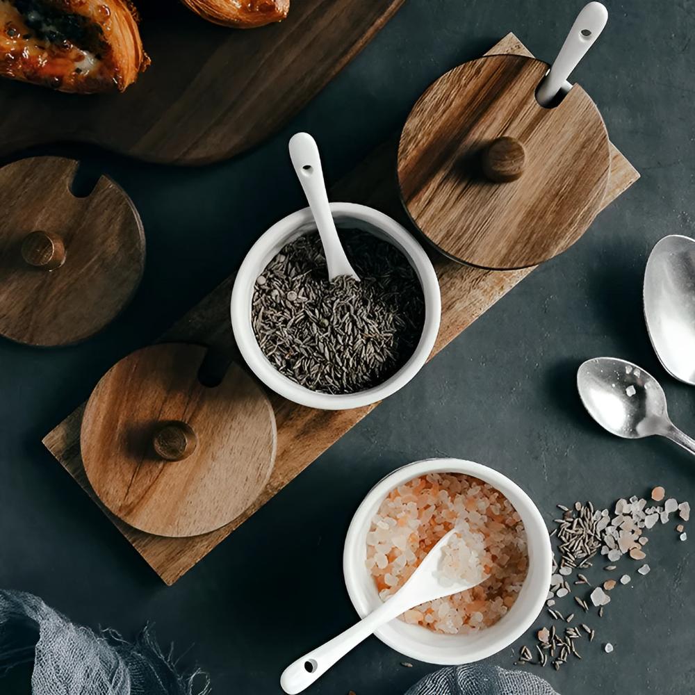 Ceramic Spice Jars Set — product detail view