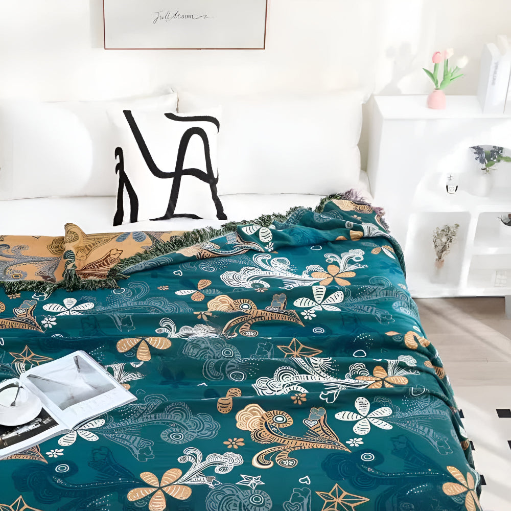Exotic Floral Throw Blanket — alternate angle view