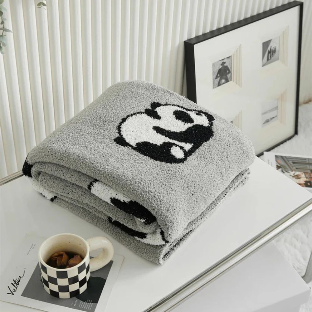 Kawaii Panda Knitted Blanket — size and scale reference