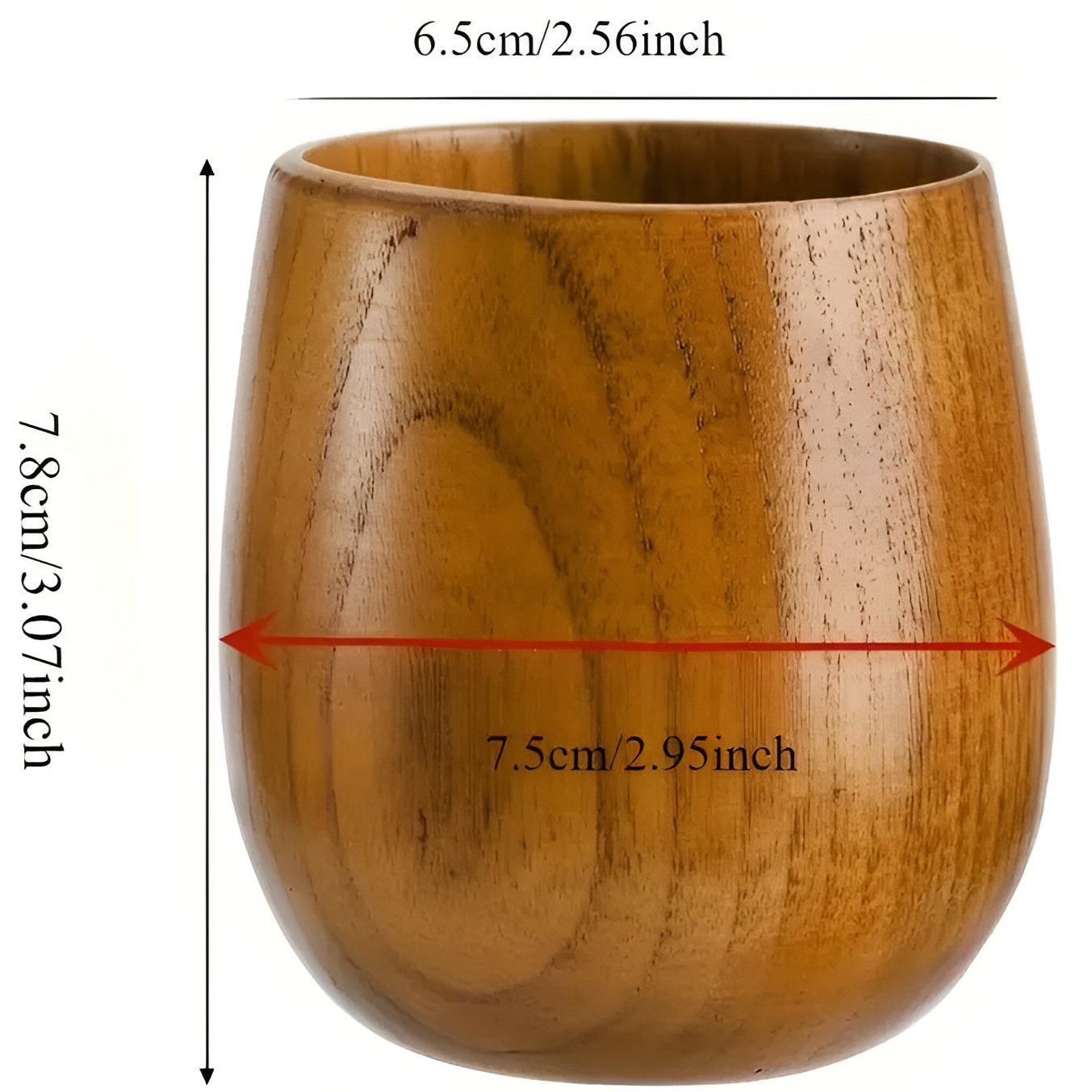 Handcrafted Wooden Tea Cup — alternate angle view