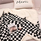 Chessboard Pattern Elegance Blanket — product close-up