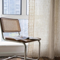 Farmhouse Chic Linen Geometric Curtain — alternate angle view