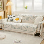 Meringue Chenille Geometry Sofa Cover — lifestyle shot