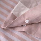 Checked & Striped Cotton Pillowcase — product close-up