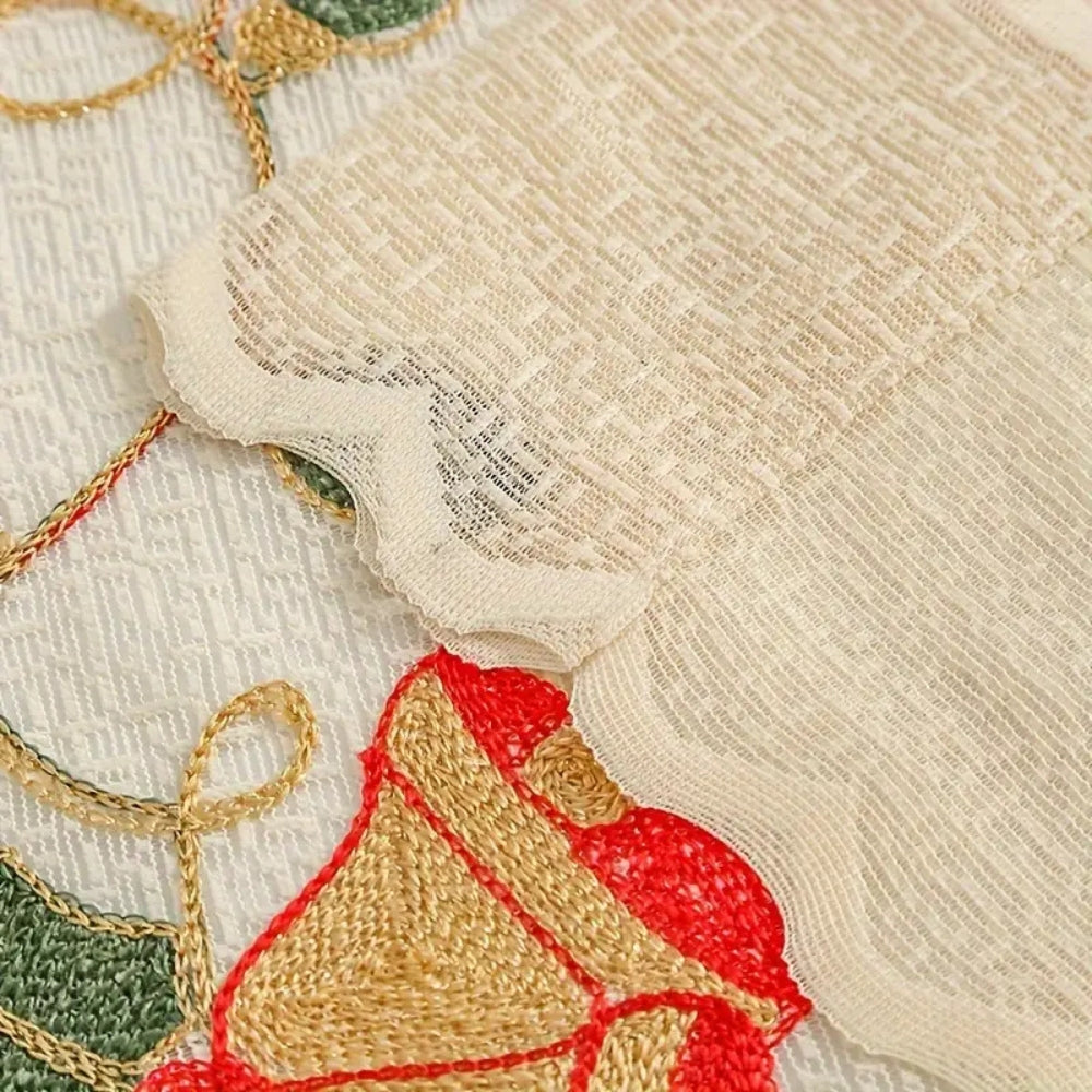 Festive Red Bell Curtains — product feature detail