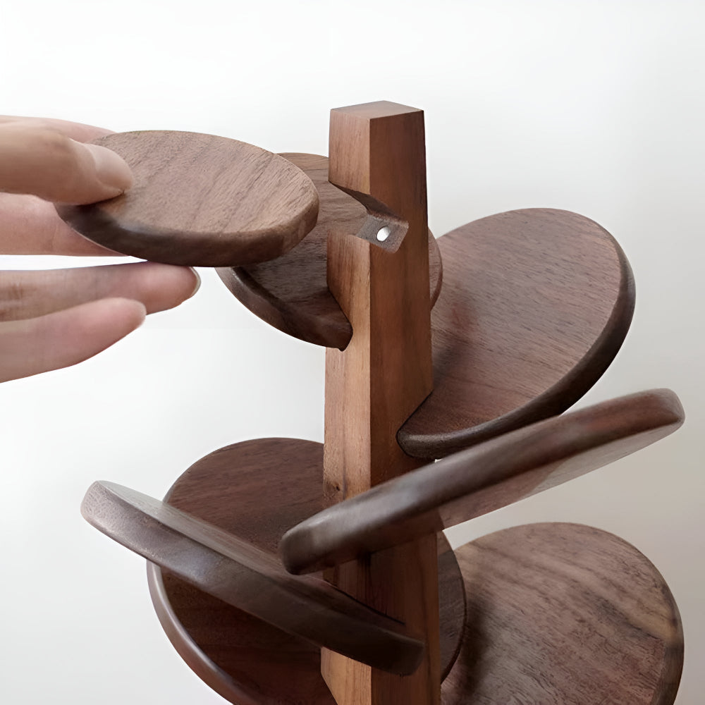 Wooden Trivet Tree Coaster — product in use