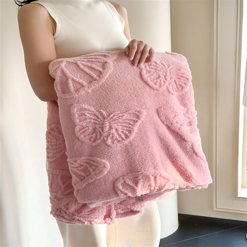 Butterfly Jacquard Flannel Blanket — main product photo