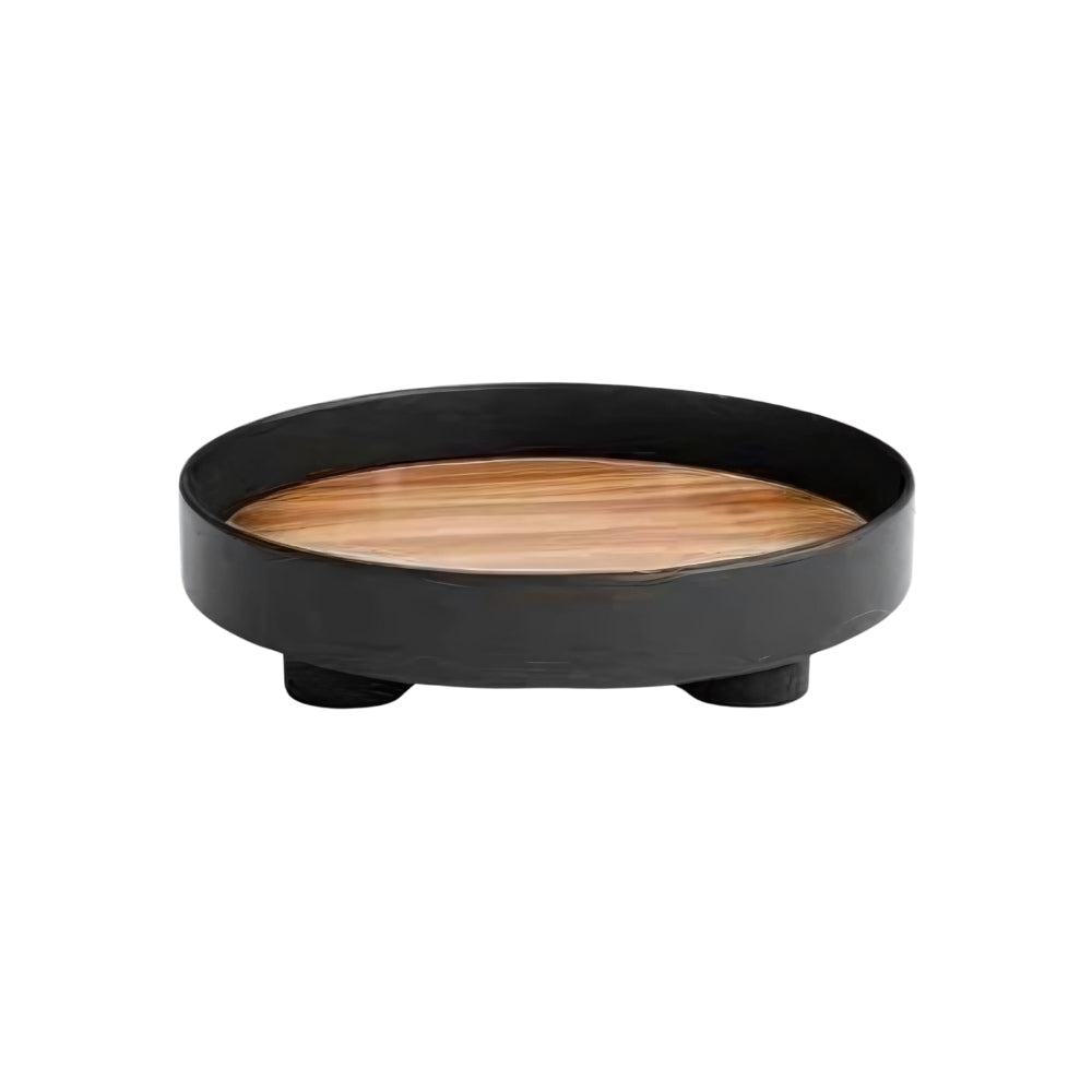 Modern Round Wooden Barbara Tray — lifestyle shot