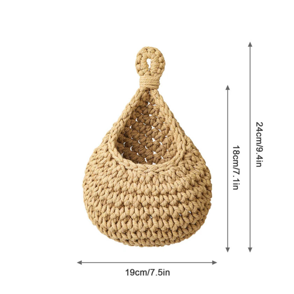 Handcrafted Boho Hanging Basket — material texture close-up