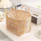 Delicate Floral Canvas Storage Basket — size and scale reference