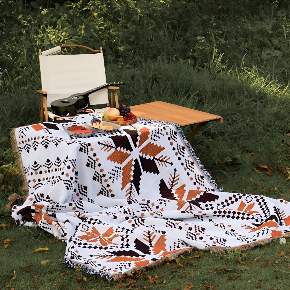 Moroccan Boho Pattern Picnic Mat — lifestyle shot