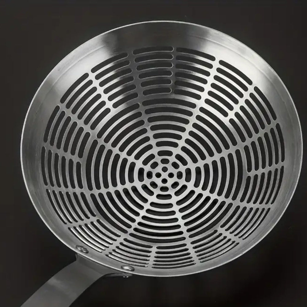 Stainless Steel Wooden Strainer Ladle — product close-up