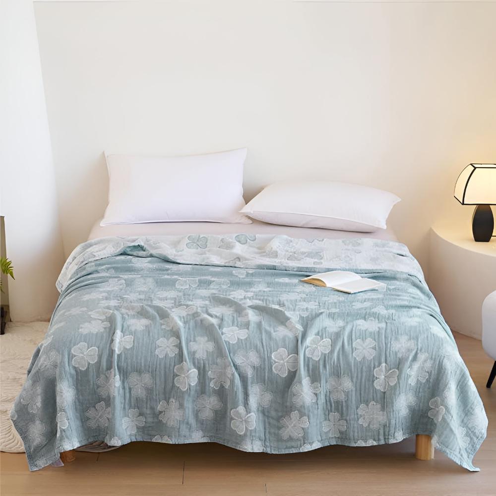 Four Clover Leaf Cotton Blanket — main product photo