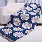 Bohemian Shiragiku Tassel Cotton Knit Blanket — lifestyle shot