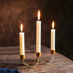 Gilded Trio Iron Candle Holder — product in use