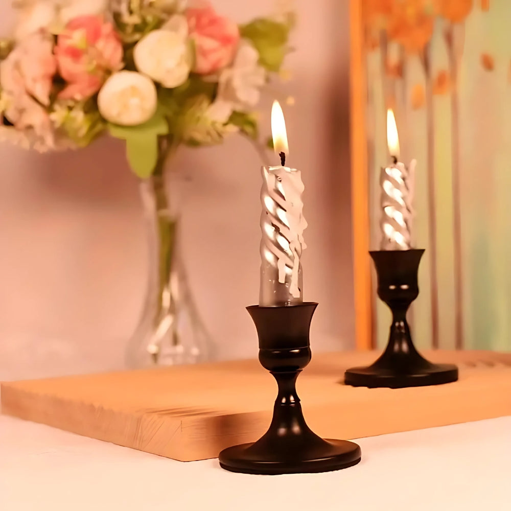 Shimmering Vintage Candle Holder | 2pc Set — product in use