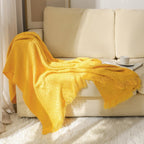 Waffle Weave Cotton Knitted Tassel Blanket — main product photo