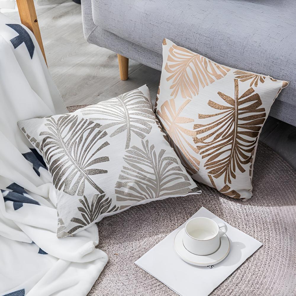 Metallic Foliage Cushion Cover — product close-up