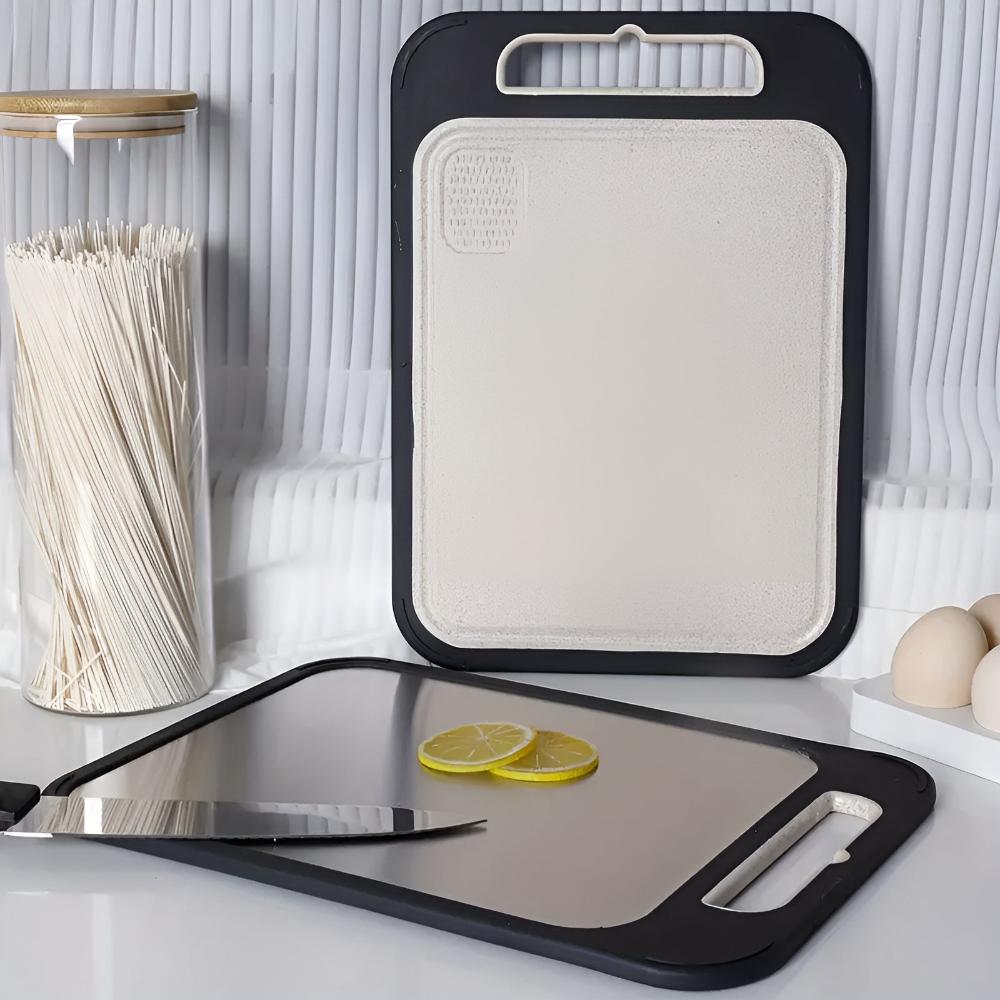 Reversible Stainless Steel Cutting Board — product detail view