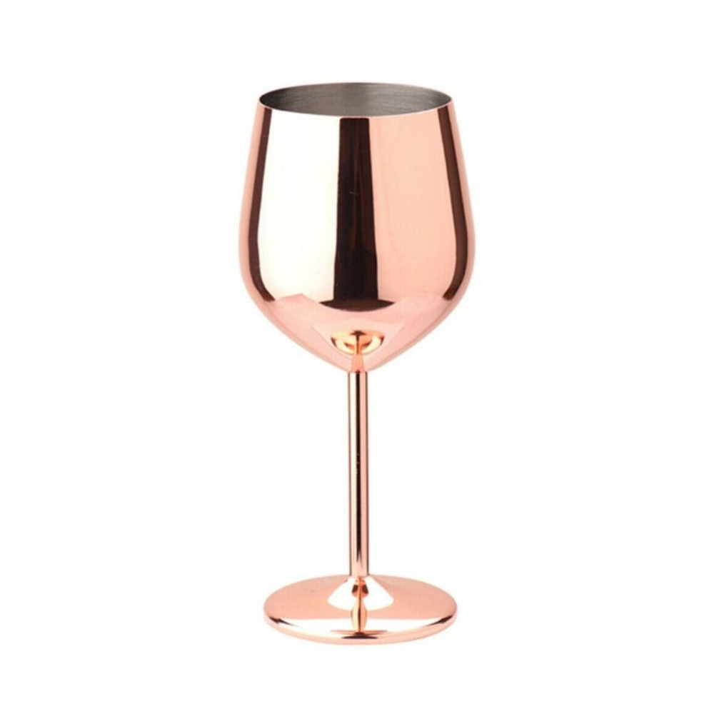 Lustrous Stainless Steel Wine Glass — size and scale reference